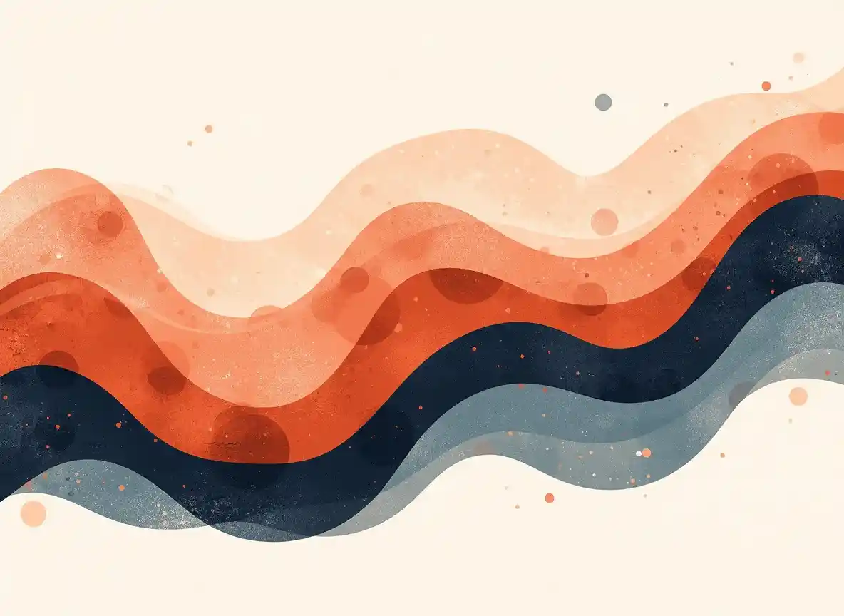 Layered abstract composition illustrating the flow of daily wellbeing practices